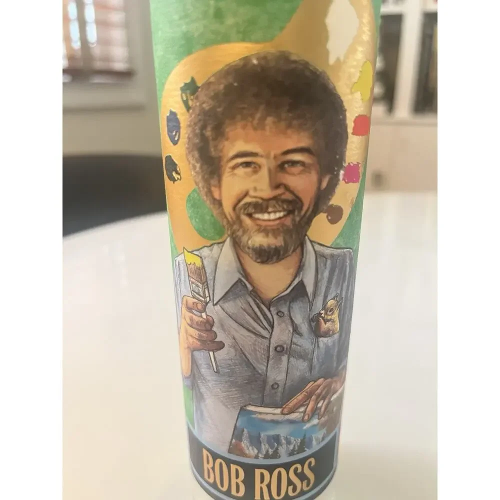 Bob Ross Secular Saint Candle Patron Saint Of Happy Accidents